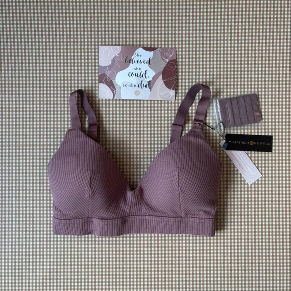 Kindred Bravely SMALL Bra Mauve Simply Sublime Nursing Wireless Back Closure - Picture 7 of 11
